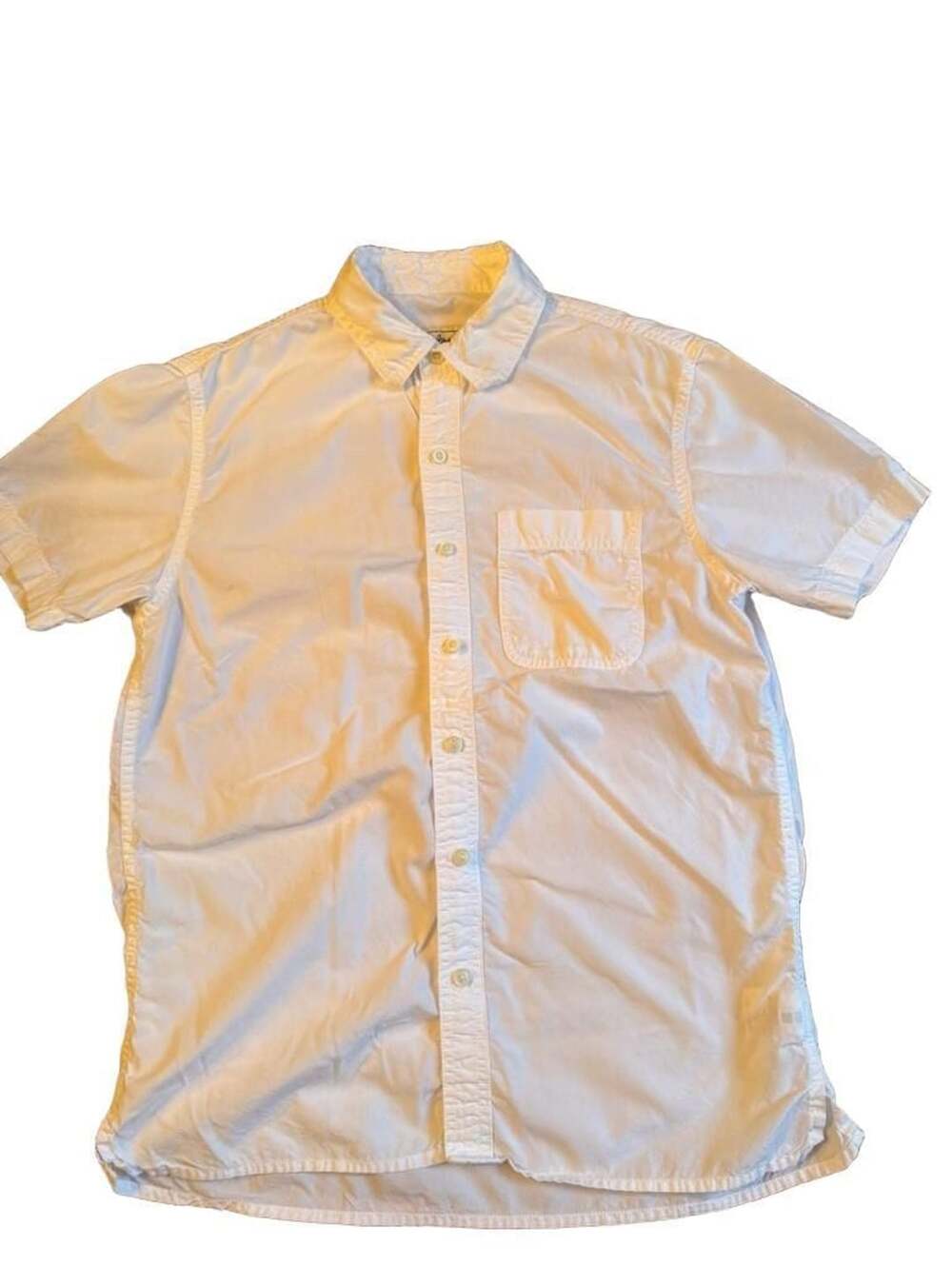 American Eagle Button-Up Shirt Size XS White Cotton Short Sleeve h1447